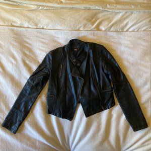 FREE PEOPLE Cropped Leather Jacket